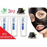 3PZ HIDRA DERMA BLACK MASK MASCHERA VISO PURIFICANTE RIMOZIONE PUNTI NERI A STRAPPO PEEL-OFF 100 ML