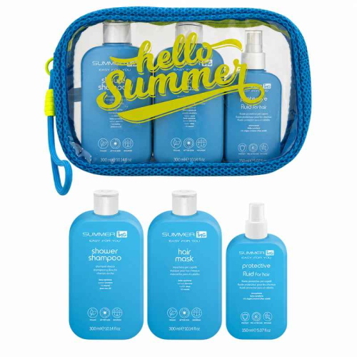 ING SUMMER KIT 3 PRODOTTI E POCHETTE OMAGGIO SHAMPOO DOCCIA 300ML +  SPRAY PROTETTIVO 150ML + MASCHERA 300MLVEGANO 